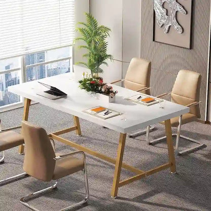 6FT Rectangle Conference Table, 70.9L Meeting Table for 6 People