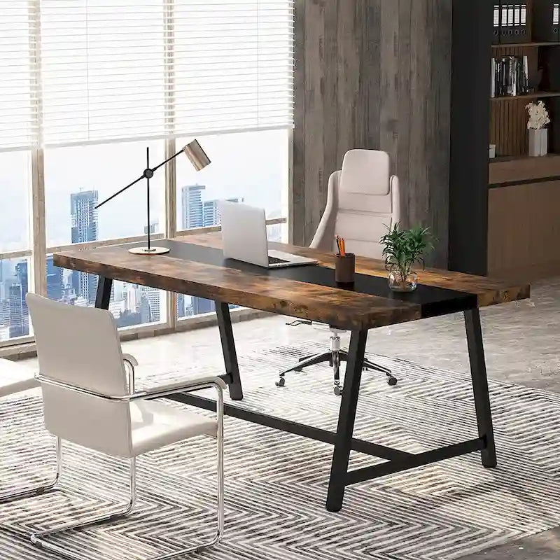 6FT Rectangle Conference Table, 70.9L Meeting Table for 6 People