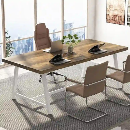 6FT Rectangle Conference Table, 70.9L Meeting Table for 6 People