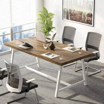 6FT Rectangle Conference Table, 70.9L Meeting Table for 6 People