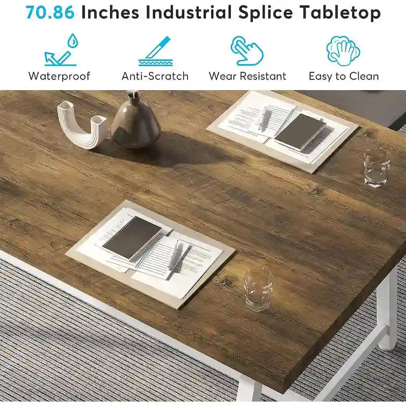 6FT Rectangle Conference Table, 70.9L Meeting Table for 6 People