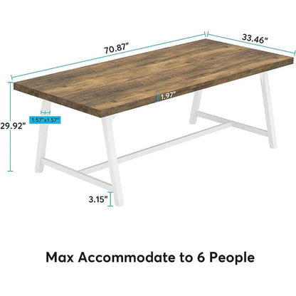 6FT Rectangle Conference Table, 70.9L Meeting Table for 6 People