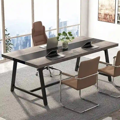 6FT Rectangle Conference Table, 70.9L Meeting Table for 6 People