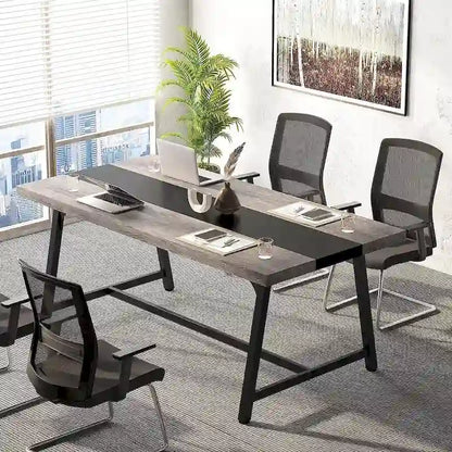 6FT Rectangle Conference Table, 70.9L Meeting Table for 6 People