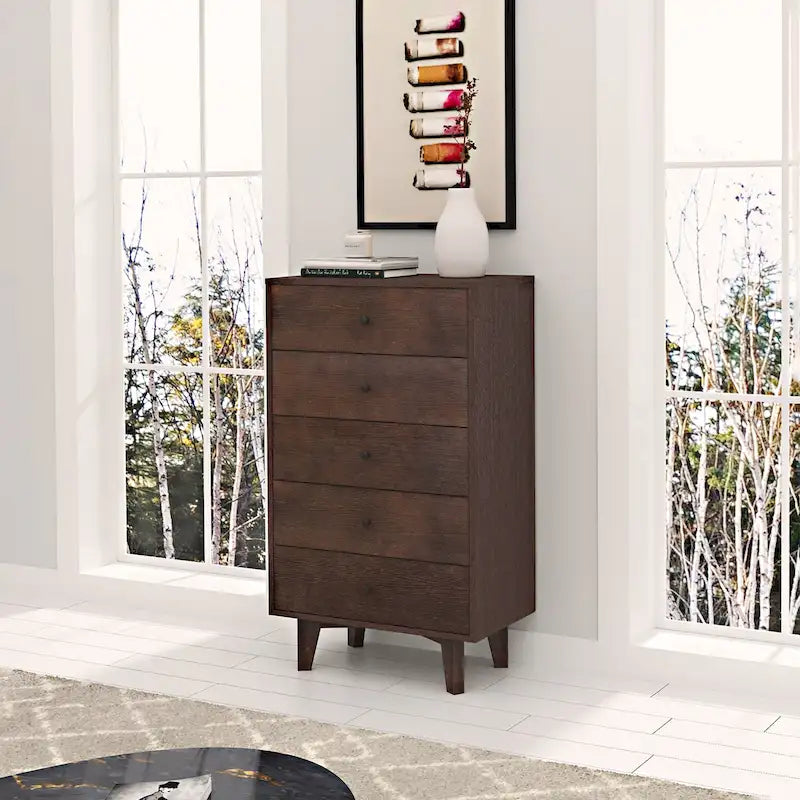 5-drawer Wood Dresser Cabinet