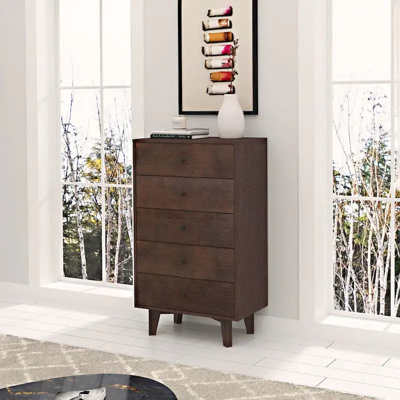 5-drawer Wood Dresser Cabinet