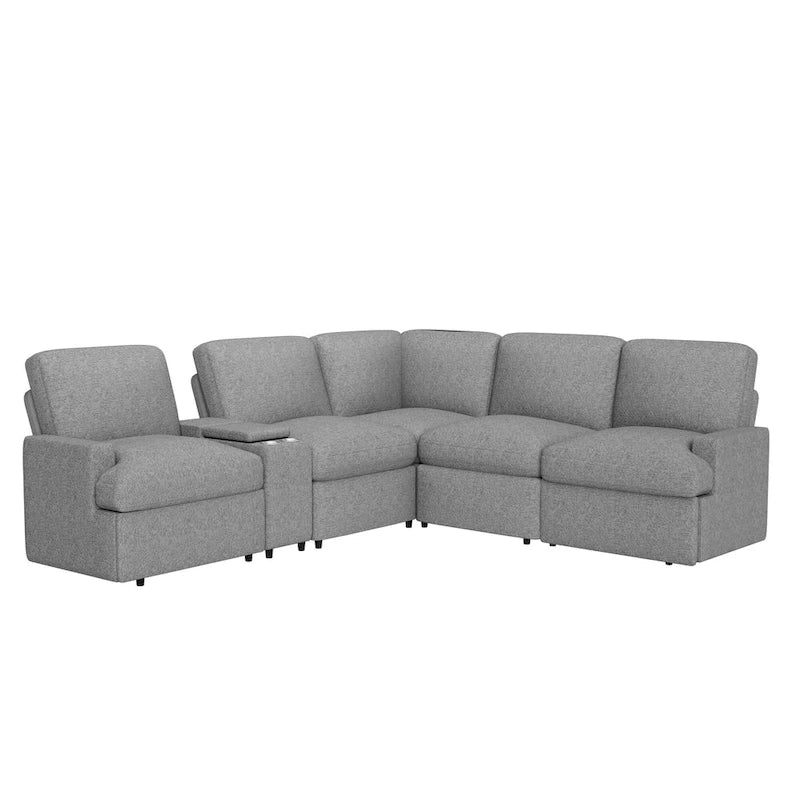 Metal 104 Power Recliner Corner Sofa Home Theater Reclining Sofa Sectional Couches with Storage Box, Cup Holders, USB Ports and Powe - image 9