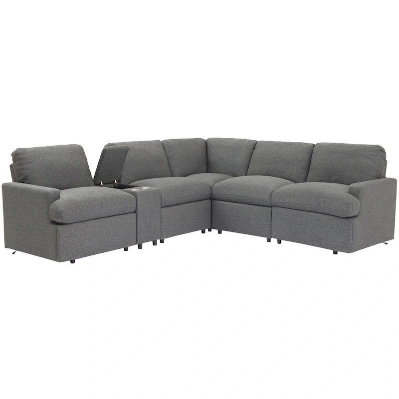Metal 104 Power Recliner Corner Sofa Home Theater Reclining Sofa Sectional Couches with Storage Box, Cup Holders, USB Ports and Powe - image 14