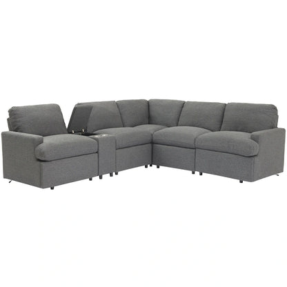 Metal 104 Power Recliner Corner Sofa Home Theater Reclining Sofa Sectional Couches with Storage Box, Cup Holders, USB Ports and Powe - image 14