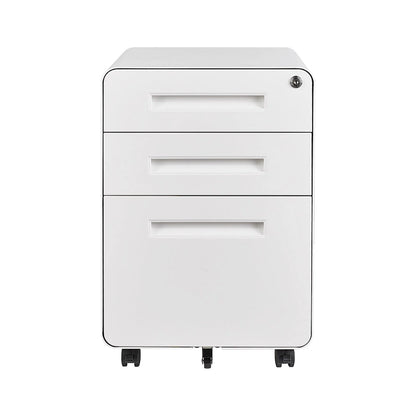 3-drawer Steel Filing Cabinets with Lock Mobile Under Desk Fully Assembled Cabinet