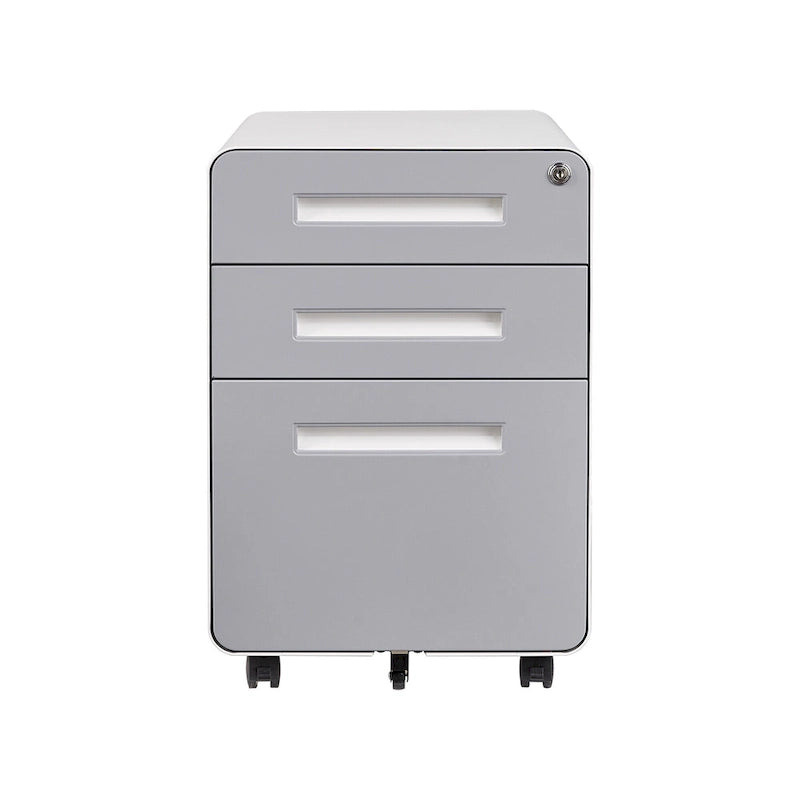 3-drawer Steel Filing Cabinets with Lock Mobile Under Desk Fully Assembled Cabinet