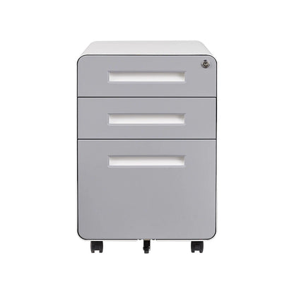 3-drawer Steel Filing Cabinets with Lock Mobile Under Desk Fully Assembled Cabinet