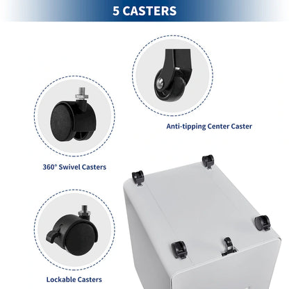 3-drawer Steel Filing Cabinets with Lock Mobile Under Desk Fully Assembled Cabinet