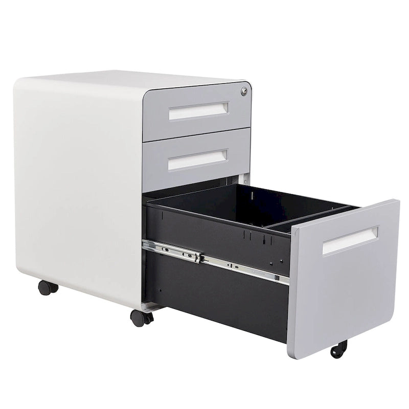 3-drawer Steel Filing Cabinets with Lock Mobile Under Desk Fully Assembled Cabinet