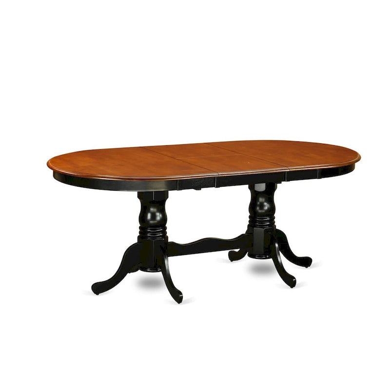 East West Furniture Plainville Kitchen Table - an Oval Dining Table Top & Double Pedestal Base, (Finish Options)
