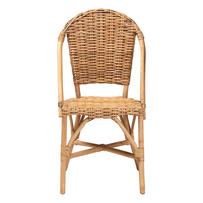 Neola Modern Bohemian Natural Rattan Dining Chair