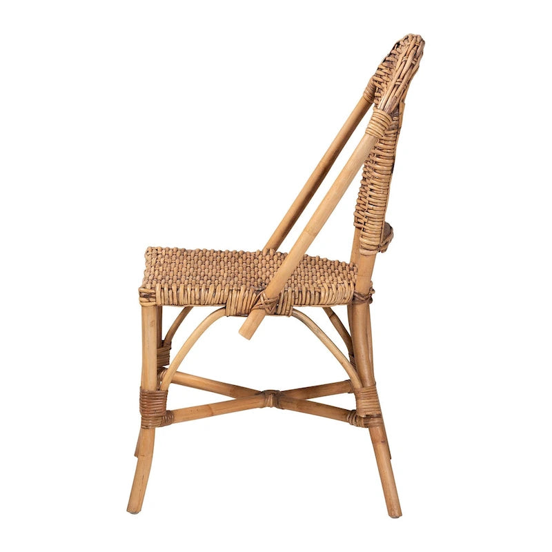 Neola Modern Bohemian Natural Rattan Dining Chair