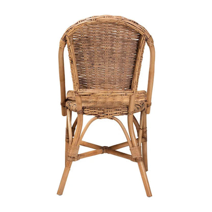 Neola Modern Bohemian Natural Rattan Dining Chair