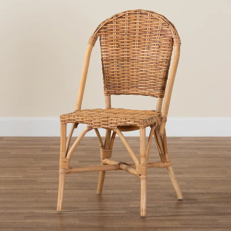 Neola Modern Bohemian Natural Rattan Dining Chair