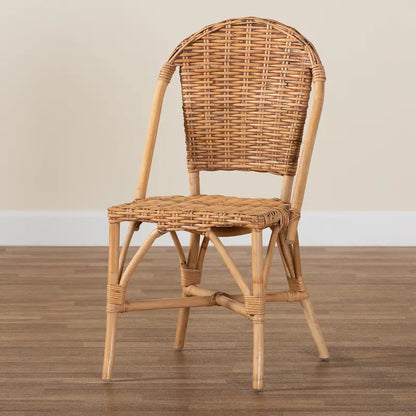 Neola Modern Bohemian Natural Rattan Dining Chair