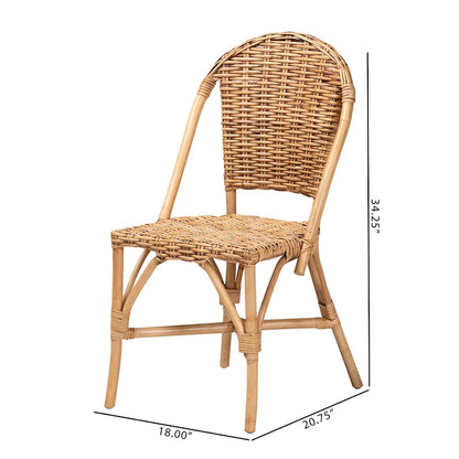 Neola Modern Bohemian Natural Rattan Dining Chair