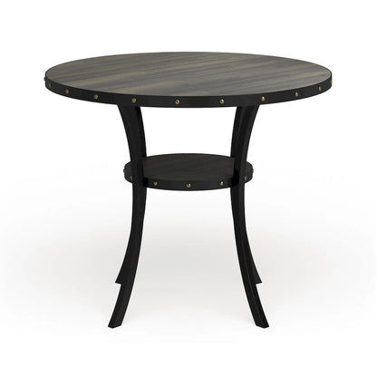 Roundhill Furniture Biony Dining Collection Espresso Wood Counter Height Nailhead Dining Table - Brown