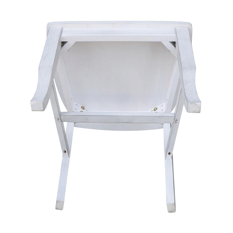 Double X-Back Solid Wood Chairs - Set of Two