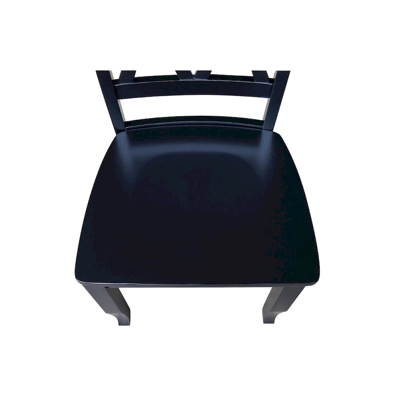 Double X-Back Solid Wood Chairs - Set of Two