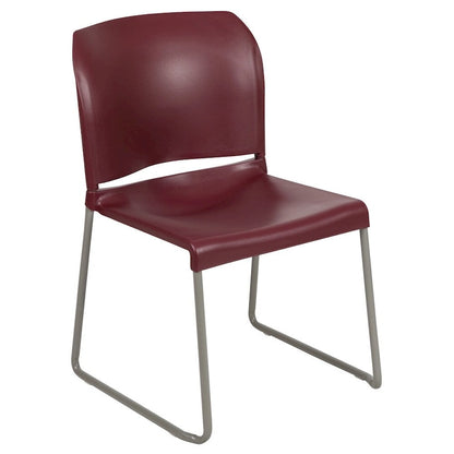 880 lb. Capacity Full Back Contoured Stack Chair with Powder Coated Sled Base