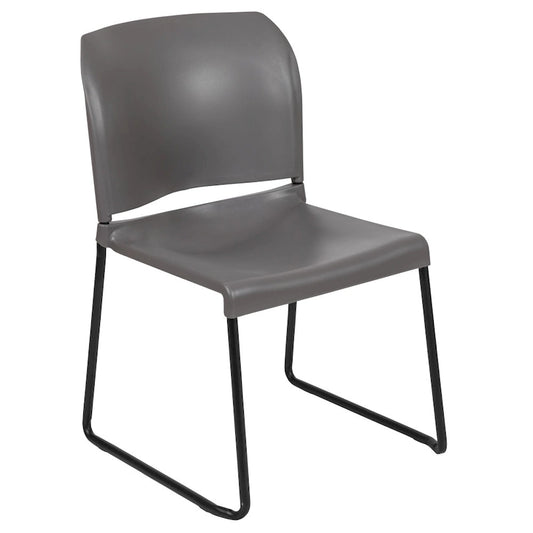 880 lb. Capacity Full Back Contoured Stack Chair with Powder Coated Sled Base