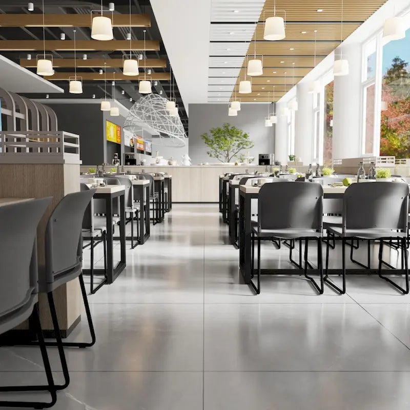 880 lb. Capacity Full Back Contoured Stack Chair with Powder Coated Sled Base