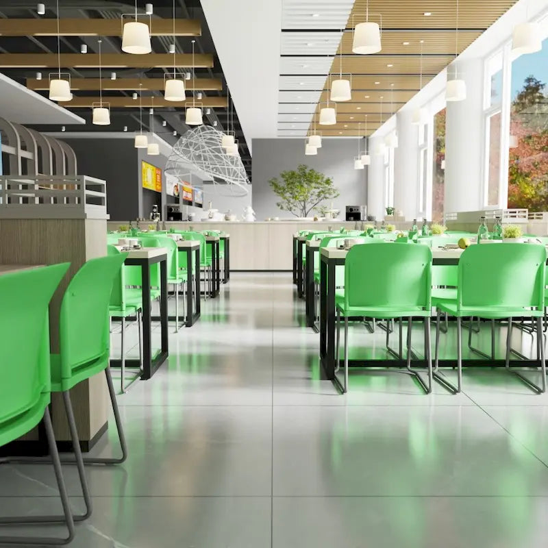 880 lb. Capacity Full Back Contoured Stack Chair with Powder Coated Sled Base