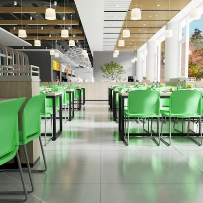 880 lb. Capacity Full Back Contoured Stack Chair with Powder Coated Sled Base