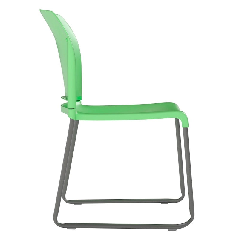 880 lb. Capacity Full Back Contoured Stack Chair with Powder Coated Sled Base