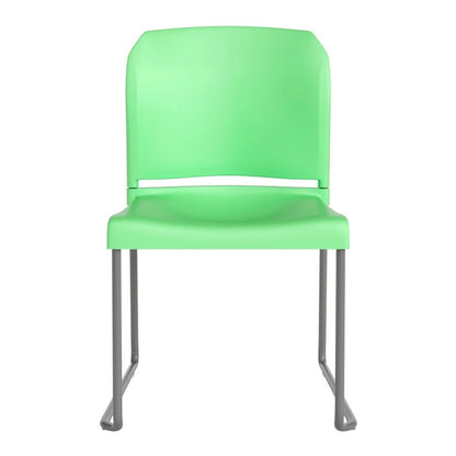 880 lb. Capacity Full Back Contoured Stack Chair with Powder Coated Sled Base