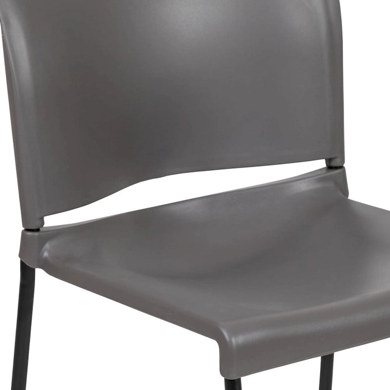 880 lb. Capacity Full Back Contoured Stack Chair with Powder Coated Sled Base