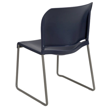 880 lb. Capacity Full Back Contoured Stack Chair with Powder Coated Sled Base