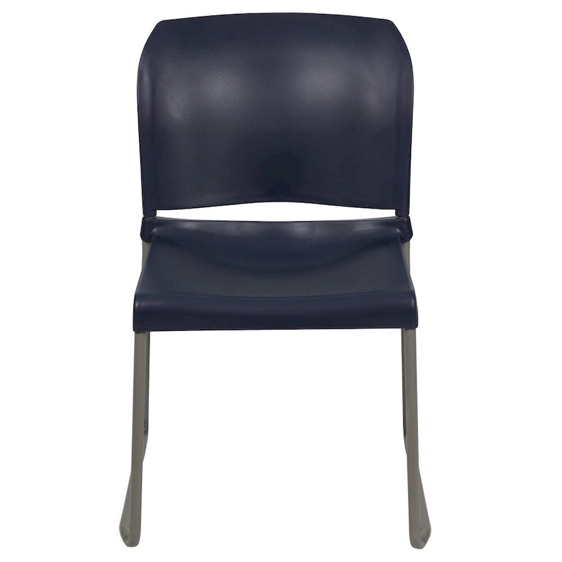 880 lb. Capacity Full Back Contoured Stack Chair with Powder Coated Sled Base