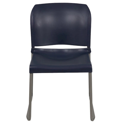 880 lb. Capacity Full Back Contoured Stack Chair with Powder Coated Sled Base