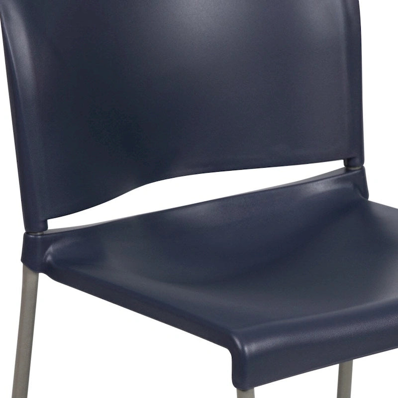 880 lb. Capacity Full Back Contoured Stack Chair with Powder Coated Sled Base