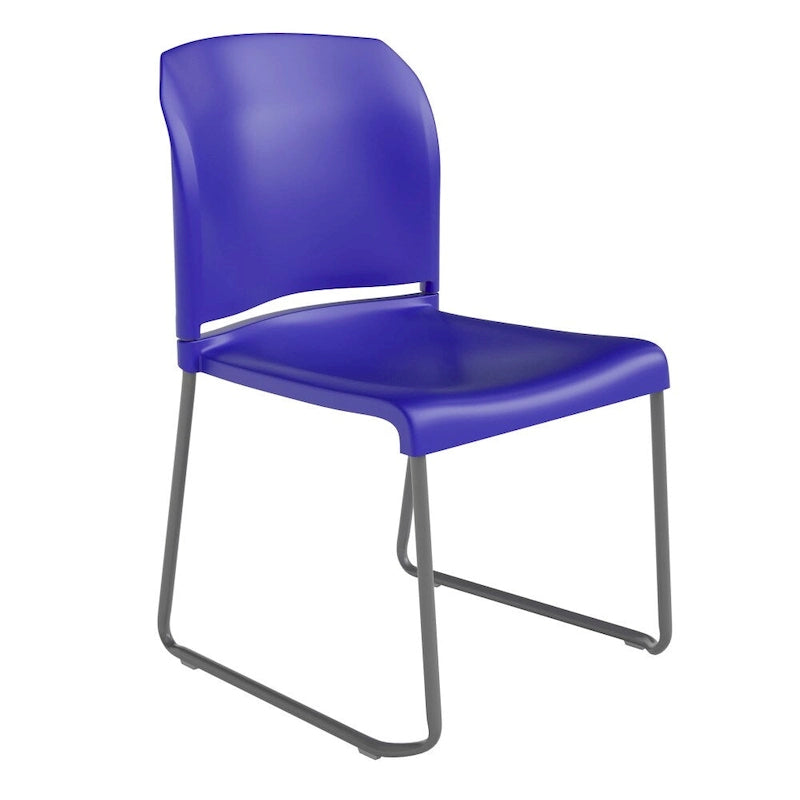 880 lb. Capacity Full Back Contoured Stack Chair with Powder Coated Sled Base