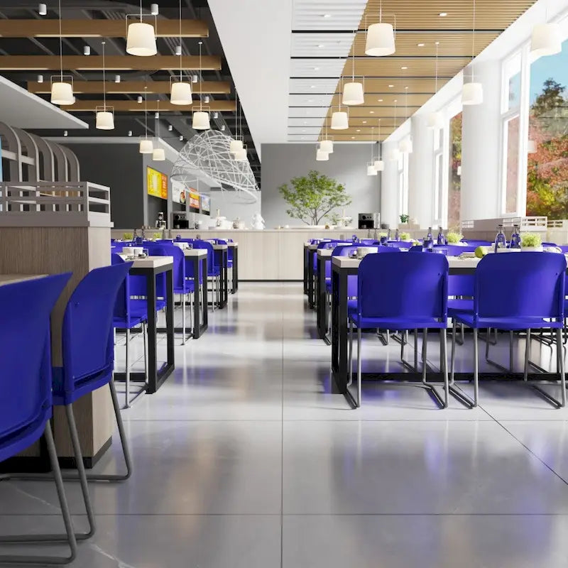 880 lb. Capacity Full Back Contoured Stack Chair with Powder Coated Sled Base