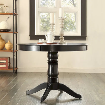 Wilmington Black Round Pedestal Dining Table by iNSPIRE Q Classic - Dining Table