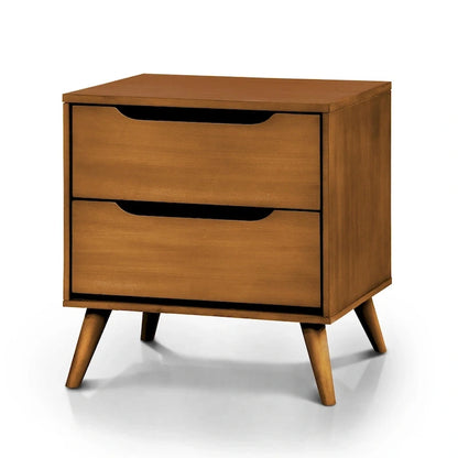 Fopp Mid-century Modern Oak Wood 4-Piece Platform Bedroom Set by Furniture of America