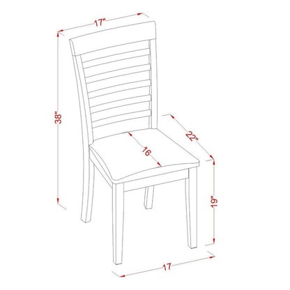 East West Furniture 3 Piece Modern Table Set- A Round Table with Dropleaf and 2 Kitchen Dining Chairs, Mahogany (Seats Option)