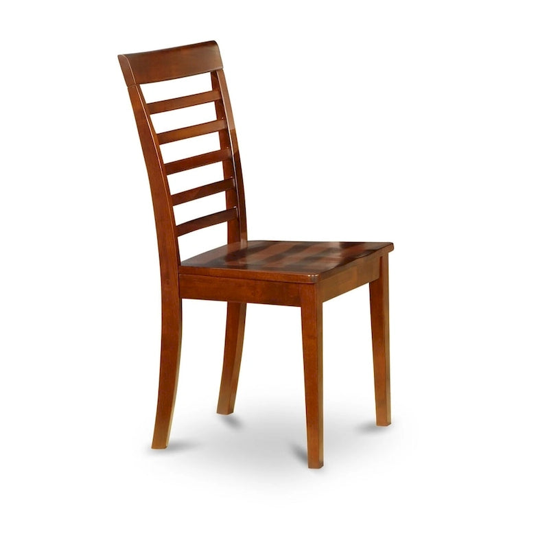 East West Furniture 3 Piece Modern Table Set- A Round Table with Dropleaf and 2 Kitchen Dining Chairs, Mahogany (Seats Option)