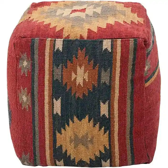 Artistic Weavers Southwestern Maroon 18-inch Decorative Cube Pouf