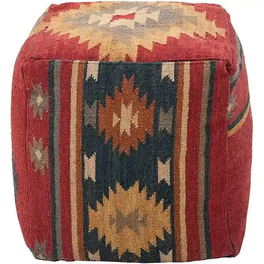 Artistic Weavers Southwestern Maroon 18-inch Decorative Cube Pouf