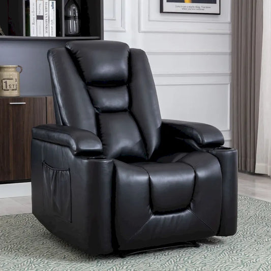 Power Leather Recliner Chair Home Theater Seating Soft