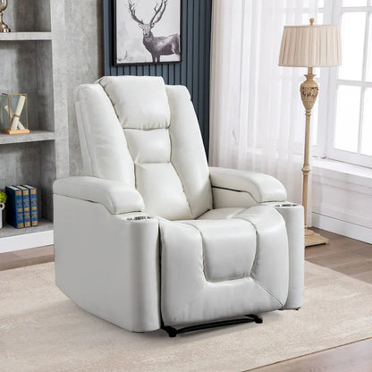 Power Leather Recliner Chair Home Theater Seating Soft